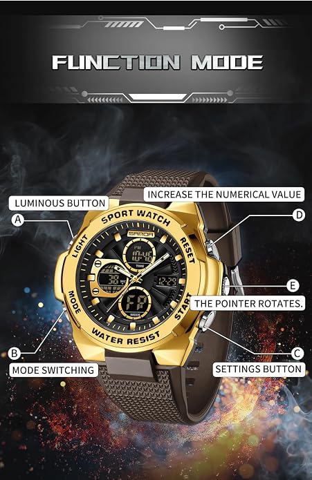 FANMIS Mens Military Multifunction Digital LED Watch Electronic Waterproof - Image 6