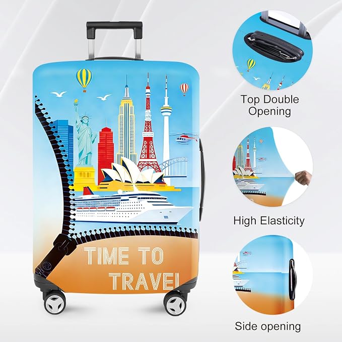 ANNA QUEEN Worldwide Travel Airplane Luggage Cover, Stretchable Suitcase - Image 2