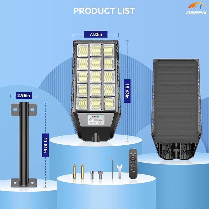 Deepn Solar Lights Outdoor Waterproof, Solar Street Lights Outdoor, 6500K LED - Image 7