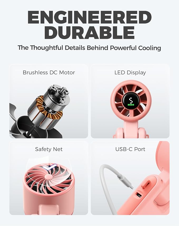 Diveblues Portable Handheld Turbo Fan, 5 Gear Wind, Battery Operated, 3 IN 1 - Image 8
