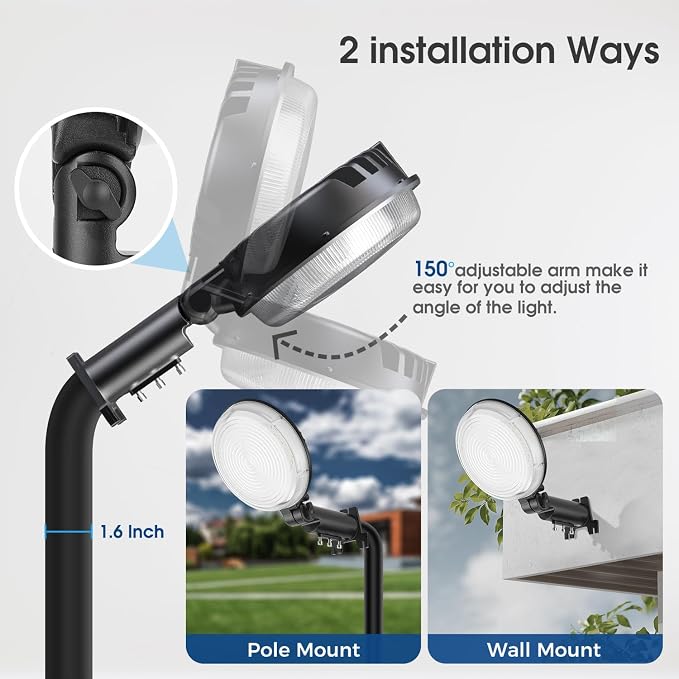 LED Barn Light, 150W 20000LM Dusk to Dawn Outdoor Security Light, 150° - Image 4