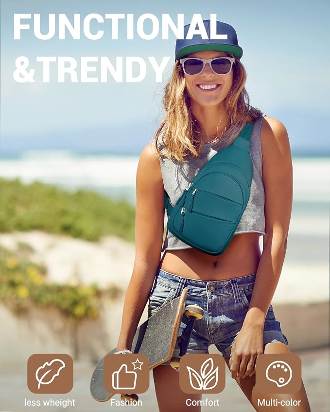 Tuwubi Crossbody Bags for Women, Sling Bag for Men, Small Hiking Backpack Anti - Image 3