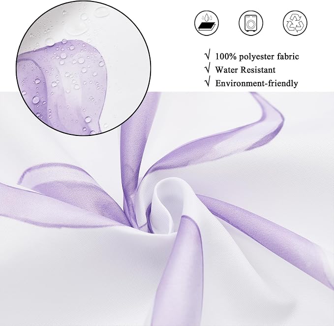 Purple Bow Shower Curtain, Lavender Modern Aesthetic Bowknot - Image 4