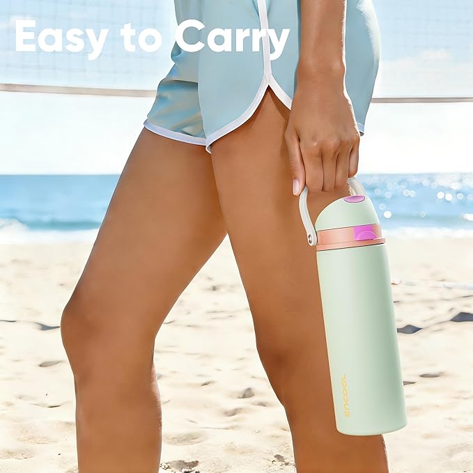 Insulated Water Bottle with Straw - Image 2