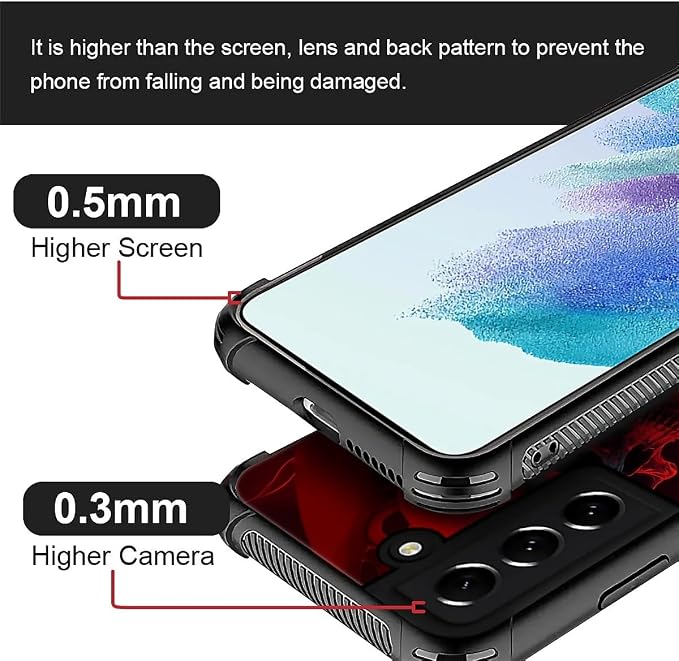 for Samsung Galaxy S21 Case, Gestures Funny Skull Pattern Graphic Design Girl - Image 4