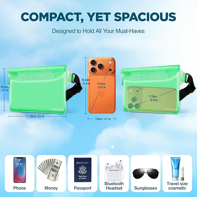 Waterproof Bag for Beach, Waterproof Pouch for Phone Passport Purse, Fanny - Image 4