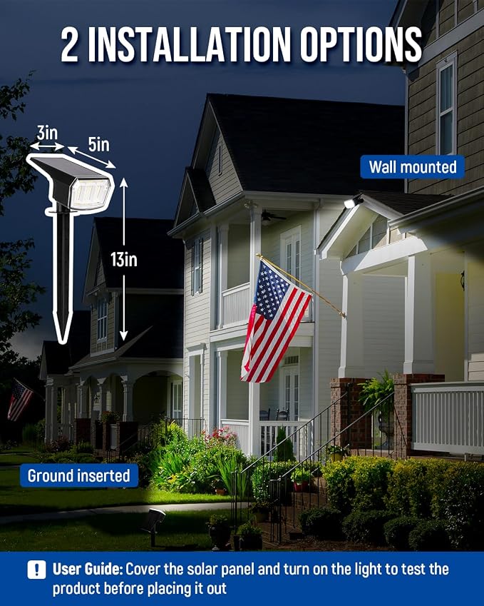 AUDERWIN Solar Lights Outdoor Waterproof IP65, 63 LED 3 Lighting Modes Solar - Image 6