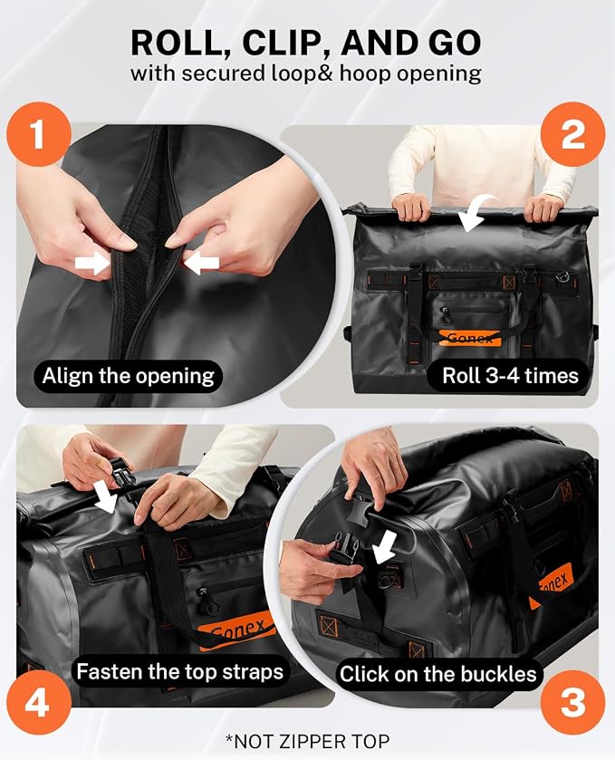 Gonex Waterproof Duffel Bag, 90L Heavy Duty Dry Duffle Bag - Image 6