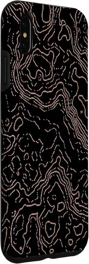 Topography Black & Brown Abstract Pattern Topographic Map Case - Image 3