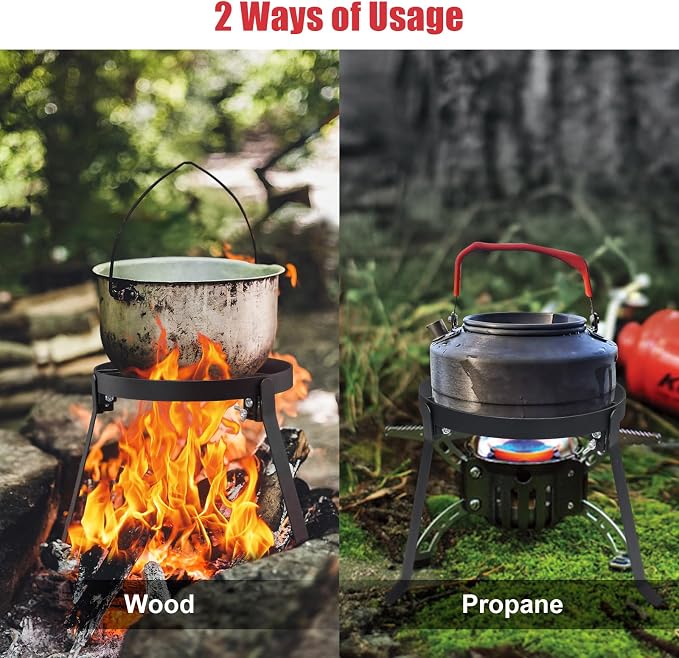 Cooking Tripod for Campfire, 9.8Inch Durable Steel Campfire Tripod for Cooking - Image 6