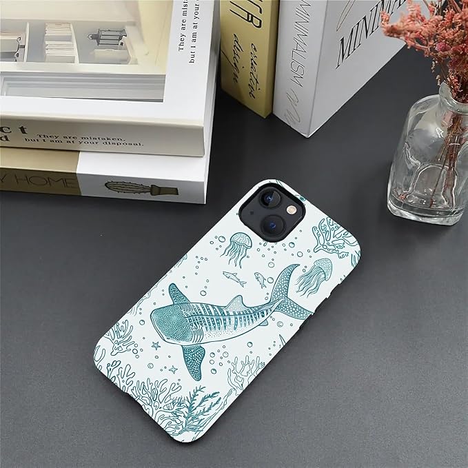 for iPhone 13/14 Case, HH2 Ocean Whale Shark Hybrid 2 Layer Hard Shell Silicone - Image 5