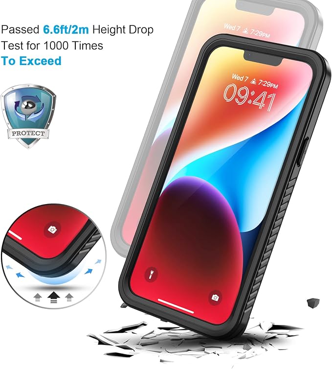 Lanhiem for iPhone 14 Plus Case, IP68 Waterproof Dustproof Shockproof Cases - Image 5