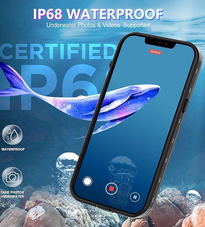 Design for iPhone 12 Pro Max Case Waterproof, Full Body Underwater Dustproof - Image 5