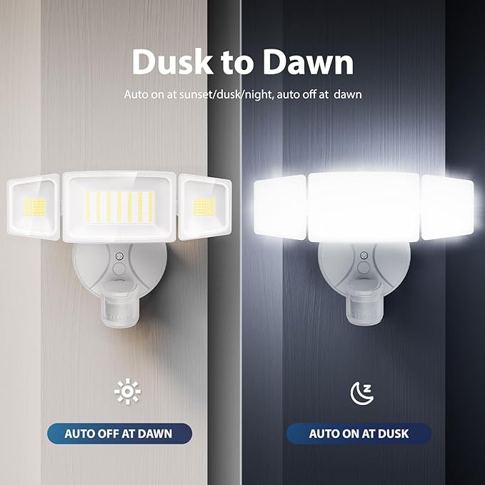 Onforu 3 Pack 75W Motion Sensor Outdoor Lights, 7000lm Dusk to Dawn Flood Light - Image 6