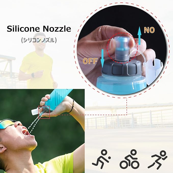 Azarxis TPU Soft Flask Collapsible Water Bottle Running Folding Gel Water - Image 3
