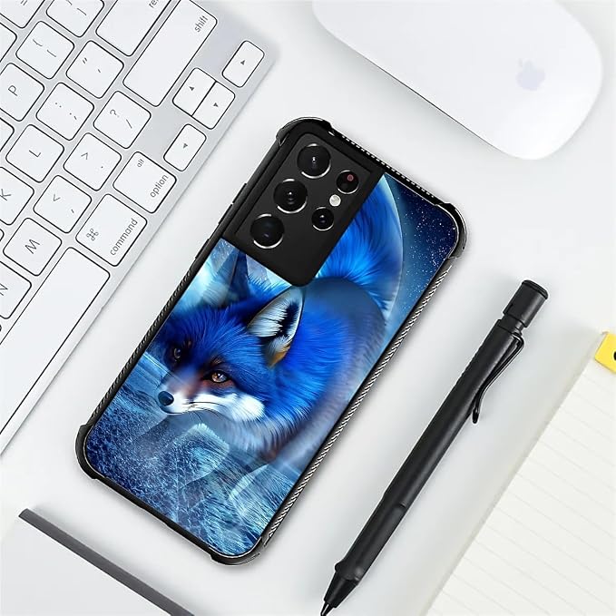 for Samsung Galaxy S21 Ultra Case, Snowy Mountain Fox Lake Pattern Graphic - Image 7