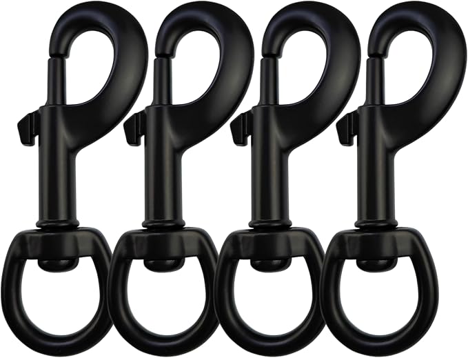 Garwor 3/4" Heavy Duty Swivel Snap Hooks Black Electrophoresis Coating by Garwor