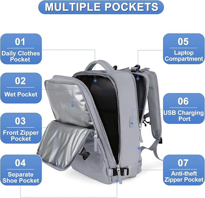 coofay Personal Item Travel Backpack - Image 4
