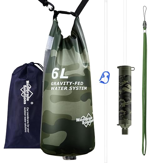 Membrane Solutions Gravity Water Filter Pro 6L, NSF/ANSI 42&372&401 Certified by MembraneSolutions