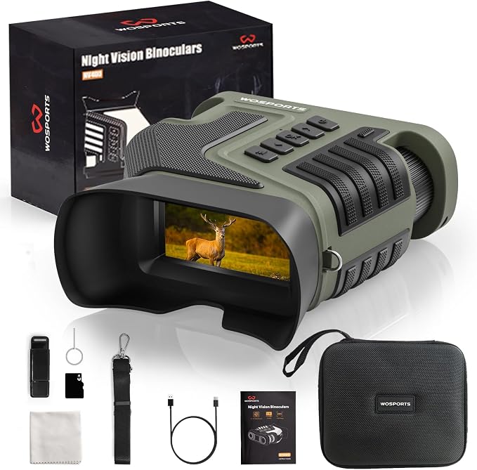 WOSPORTS 4K Night Vision Goggles, 64GB TF Card, 1315FT Infrared Night Vision by WOSPORTS