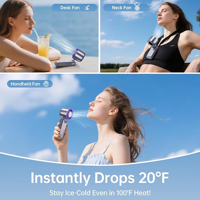 Handheld Portable fan with Turbo Cooling - Image 7