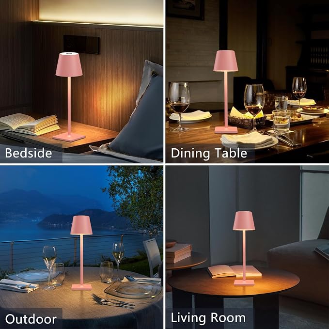 Yogaret Pink Cordless Table Lamp Set of 2 - Image 5