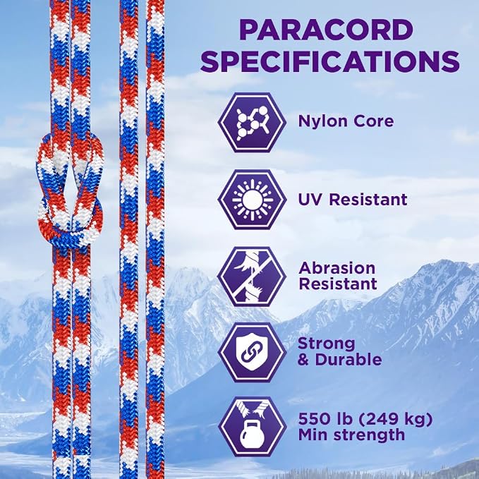 TECEUM Reflective Paracord Rope 1000 – 1000ft/200ft/100ft/50ft – 40+ Colors – - Image 3