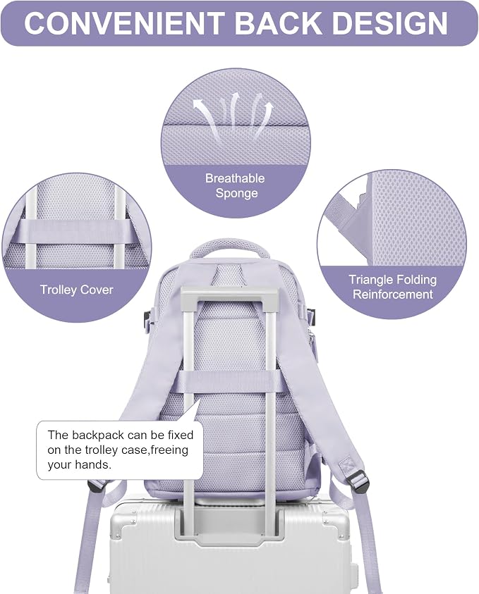 WONHOX Large Travel Backpack Carry on Flight Approved Laptop Work Business - Image 5