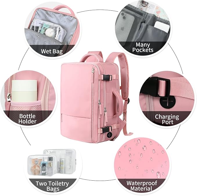 Hanples Carry on Travel Backpack - Image 8