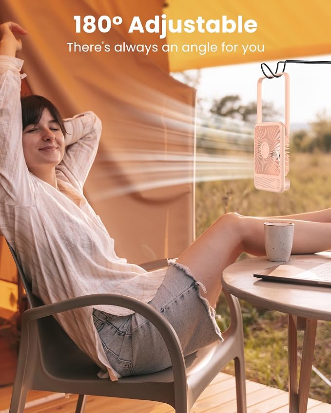 Koonie Desk Fan, Ultra Quiet 2.5-11h Battery Operated Small USB Fan - Image 3