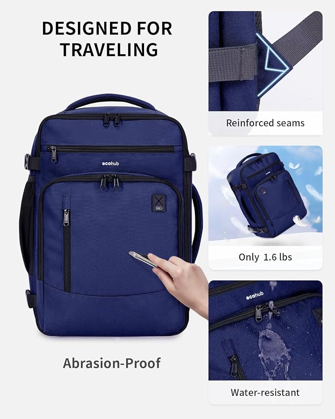 ECOHUB 17" Small Travel Backpack, United Airlines Personal Item Bag 17x10x9 - Image 6