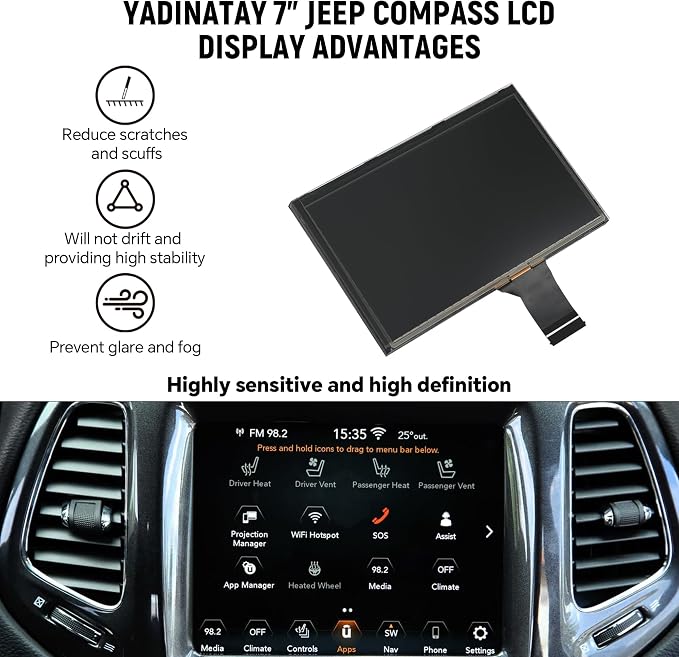 7" Uconnect Screen Replacement LCD Display Digitizer - Image 3
