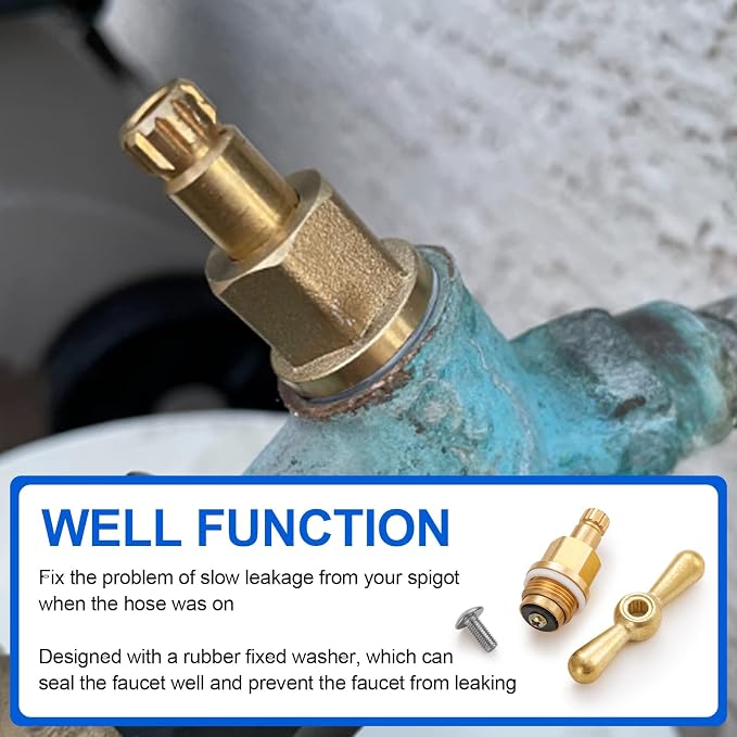 PK1100 Stem Assy, Premium Brass Globe Valve Faucet Stem Compatible - Image 3
