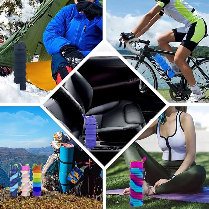 Collapsible Water Bottles 2 Pack Silicone Water Bottle - Image 6
