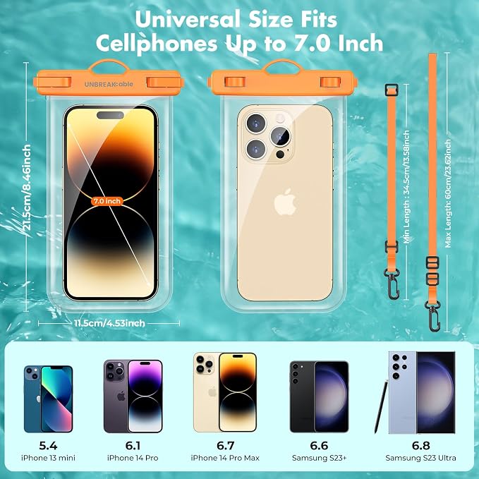 UNBREAKcable Waterproof Phone Pouch-2 Pack IPX8 Waterproof Phone Case - Image 2