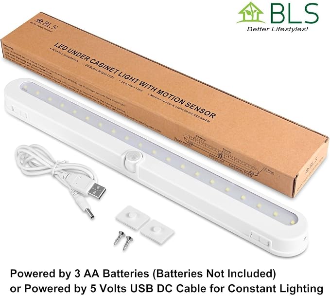 BLS T01L LED Closet Light, Super Bright 20 LED Under Cabinet Lighting Battery - Image 7