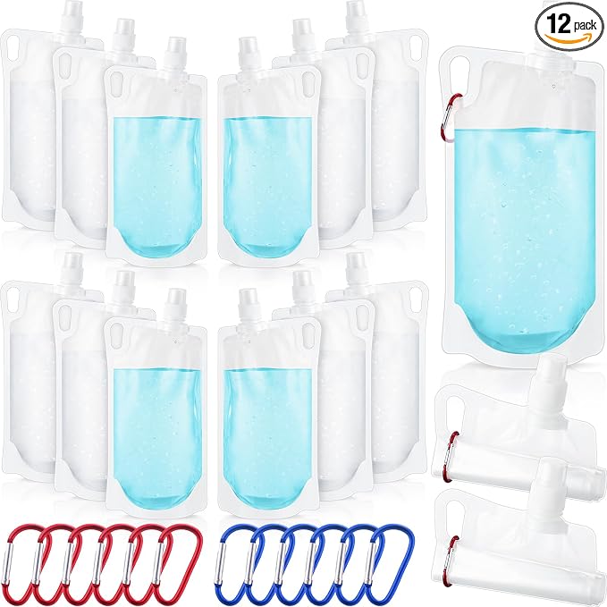 Maxdot 12 Pack 1L Collapsible Travel Water Bottles by Maxdot