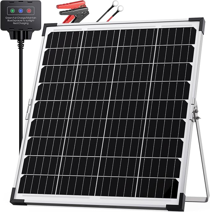 30W 12V Solar Battery Charger & Maintainer, Waterproof Trickle Charging Kit by Callsun