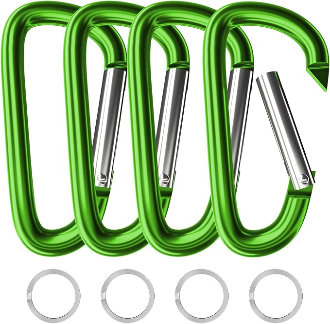 sprookber 4" & 5" Extra Large Aluminum Carabiner D Ring, Caribeener Clips by Sprookber