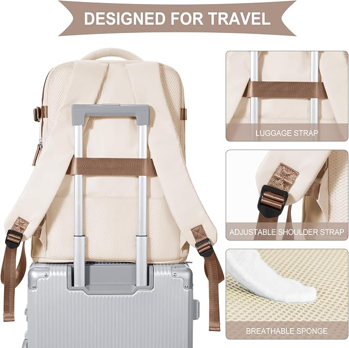 coowoz Large Travel Backpack For Women Men, Carry On Backpack Flight Approved - Image 6