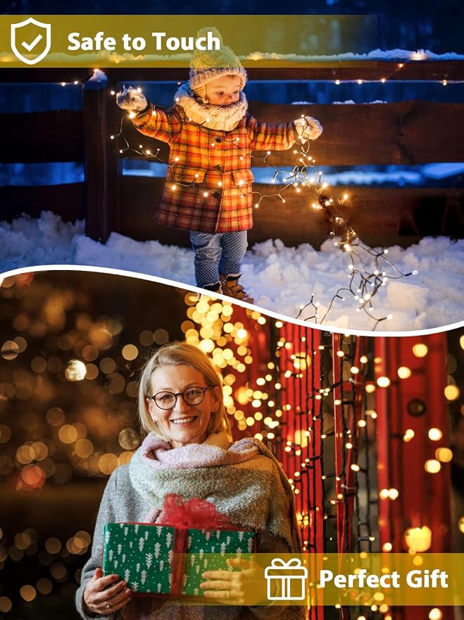 2 Pack Total 400 LED Solar Christmas Lights Outdoor, Solar String Lights - Image 7