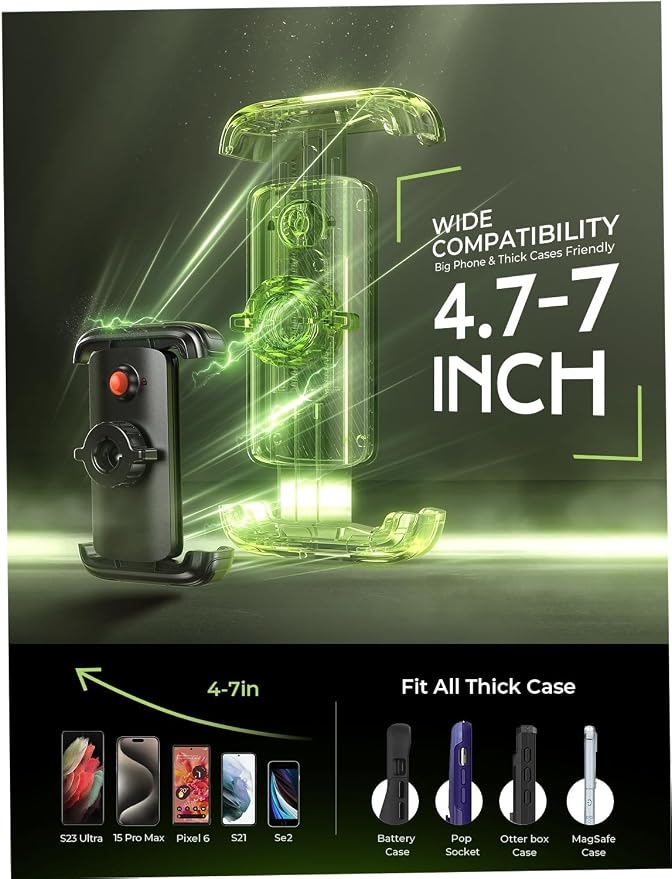 LISEN Ebike Phone Holder Mount Bike Cell Phone Holder Handlebars fit Adults Kids - Image 8