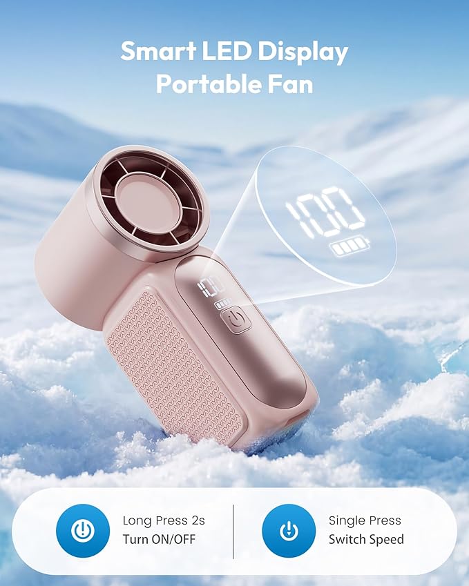 Gaiatop Portable Handheld Mini Fan, 6 Speeds 16900 RPM High Velocity Personal - Image 5