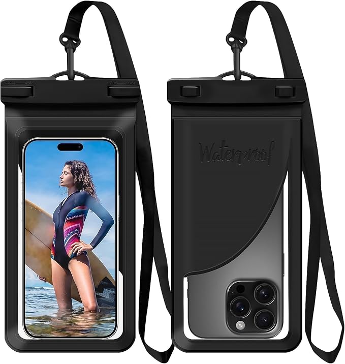Waterproof Phone Pouch, with Interior Card Pocket, Large Waterproof Phone Case by Vsagier