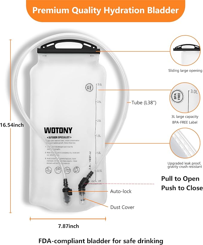 wotony Hydration Backpack with Water Bladder - Image 5
