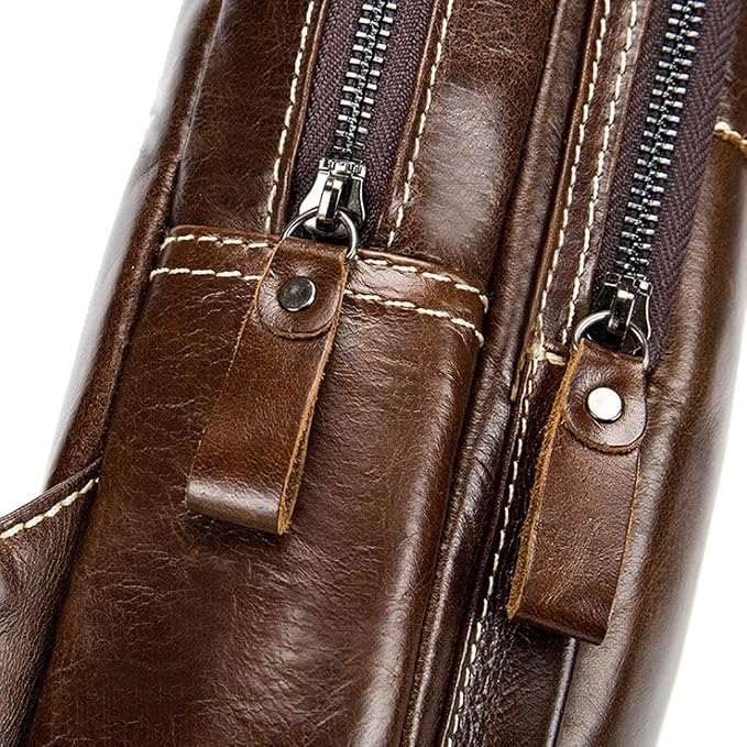 Leather Sling Bag Backpack Daypack Handbag - Image 8
