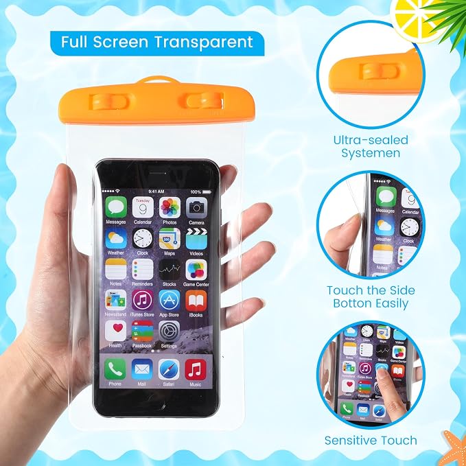 Flutesan 40 Pack Universal Clear Waterproof Phone Pouch Cell Phone Pouch Dry - Image 3