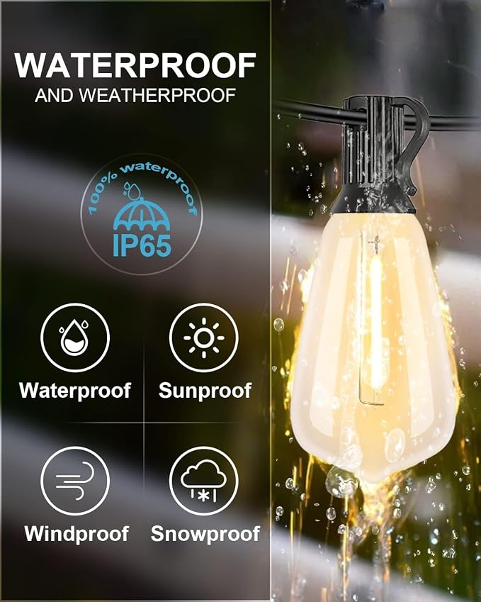 Lightdot 400FT Outdoor String Lights, LED Bistro String Lights - Image 4