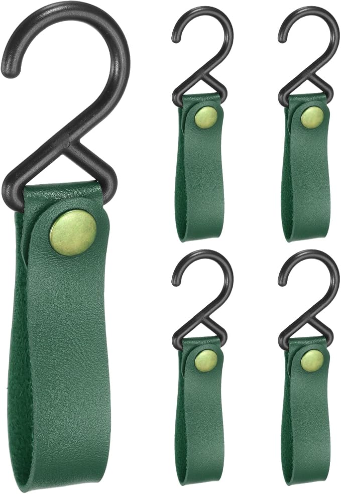 uxcell 5pcs PU Leather Hooks, S-Shape Hooks by uxcell