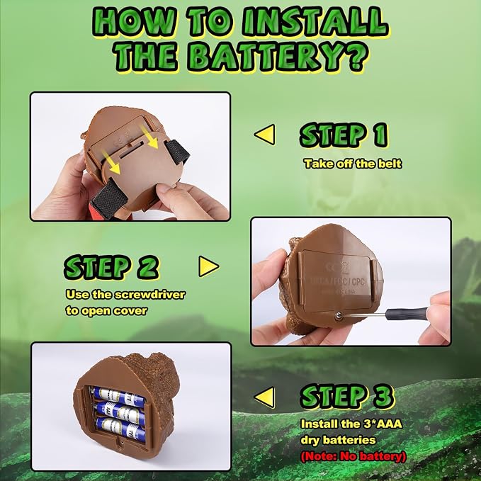 Nitigo Dinosaur Headlamp for Kids Flashlight Led Headlights Roar & Silent Mode - Image 9
